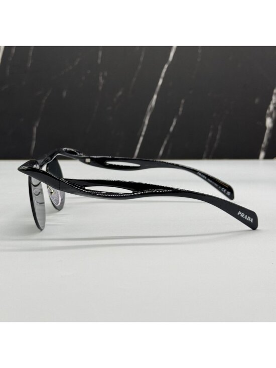 NEW PRADA PRA18S 1AB5S0 SUNGLASSES PR A18S 1AB5S0 ROUND BLACK UNISEX SPR A18S main image 7